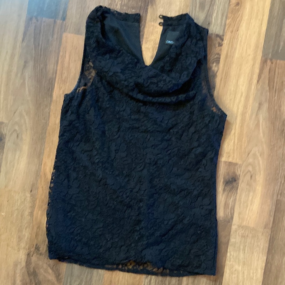 Black Sleeveless Lace dress top.